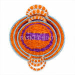 BasketRoot Oval Handwoven Orange & Purple Festive Gift Hamper Baskets (Set of Nesting Trays)