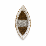 BasketRoot Eye-Shaped (Boat Silhouette) Dual-Tone Handwoven Rafiya Gift Tray