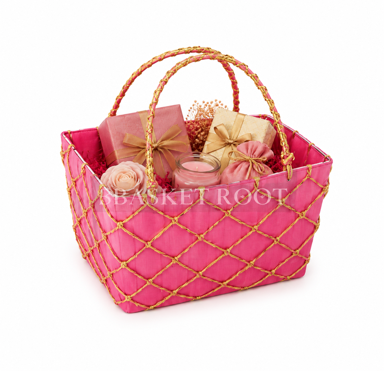 ChatGPT Image Jun 26, 2026, 10_30_24 PM BasketRoot Elegant Rectangular Gold-Lattice Handwoven Basket with Soft White Handles - Image 1