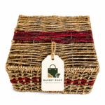Basket Root Handwoven Jute Storage Basket with Metal Frame | Eco-Friendly Decorative Organizer Box for Home & Office
